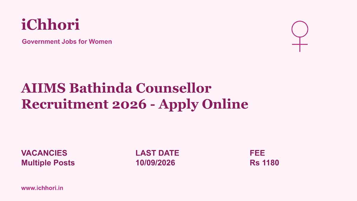 AIIMS Bathinda Counsellor Recruitment 2026 - Apply Online - iChhori