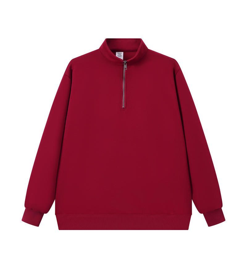 Unisex sweatshirt with stand-up collar and zipper