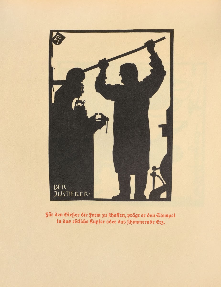 Die Schriftgiesserei im Schattenbild Pl07 1936