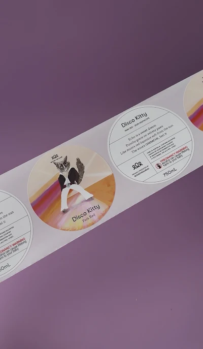 Labels on Rolls printed in Melbourne by Sticky Sitch