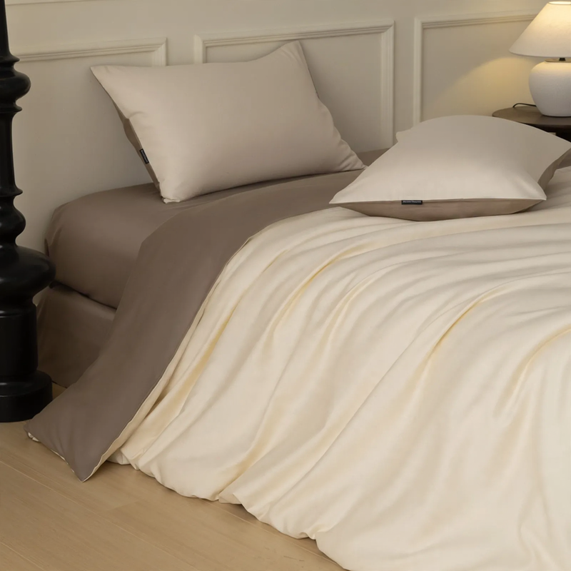 Long-staple cotton bedding, 4-piece, satin weave