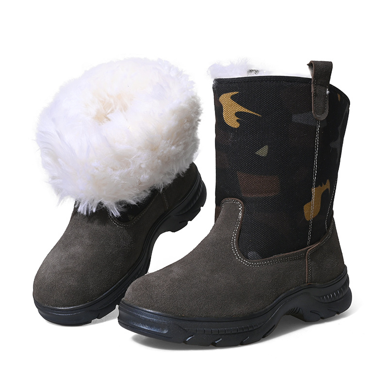 Warme Herren-Winterstiefel mit Lammfellfutter