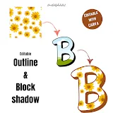 Canva Frames Bold Alphabet Doodle with Block Shadow photo 3 template 237
