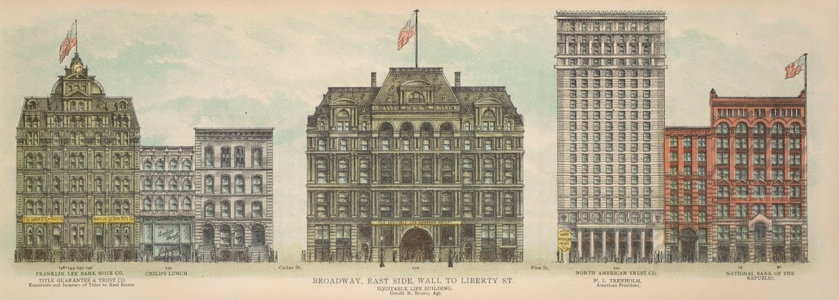 Broadway East Side Wall to Liberty St 1899