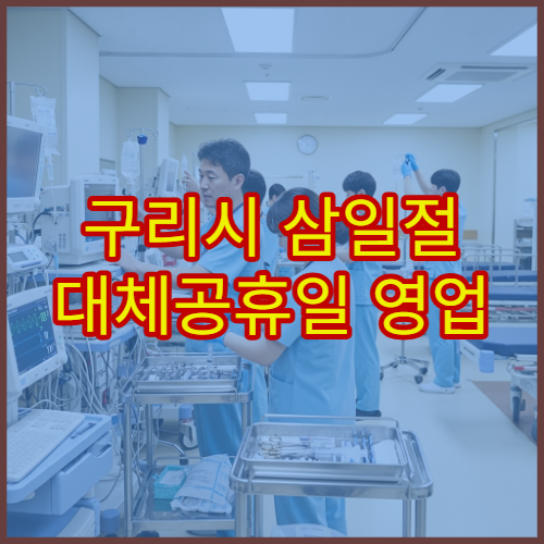 구리시 삼일절 대체공휴일 영업 약국 찾기, 당번약국 조제 가능 여부 안내