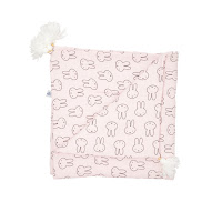 Children's blanket Twins muslin 90x90 insulated with tassels Rabbits pink