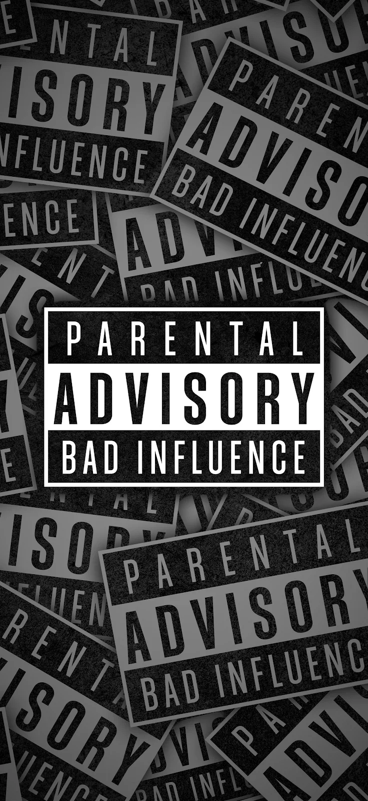 Overlapping Parental Advisory Labels - Graphic Wallpaper Design 2K iPhone Wallpaper (1650x3585)