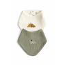 Baby bibs Twins muslin embroidered  2 pcs multicolor