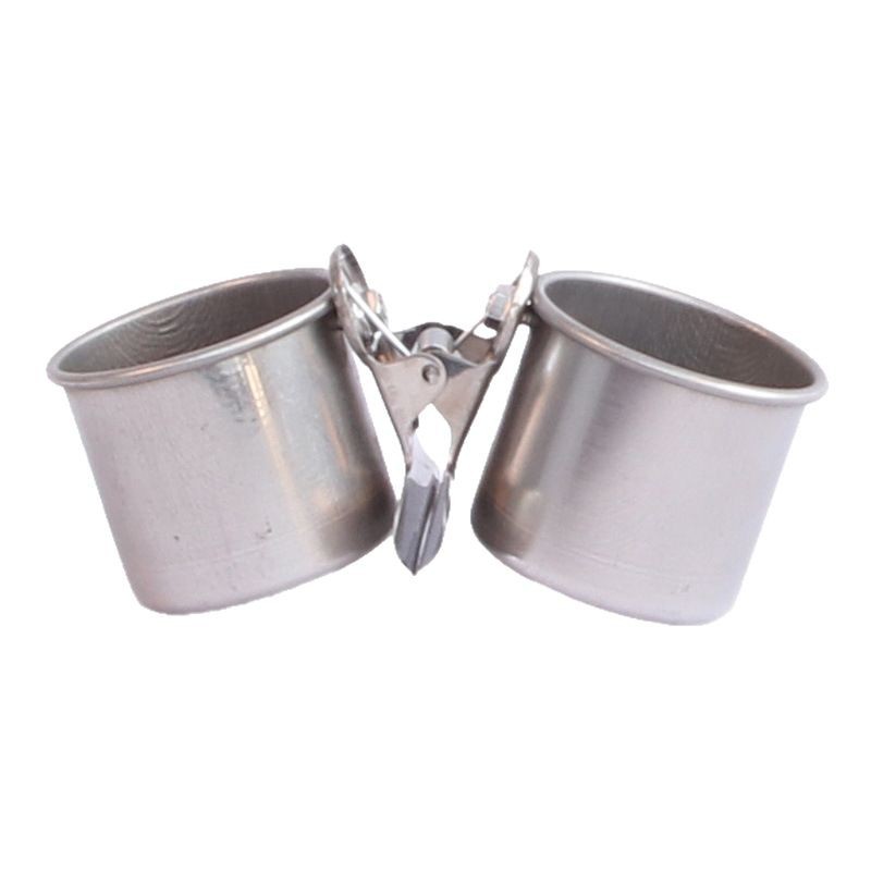 Stainless steel feeding bowl with holder clip for birds