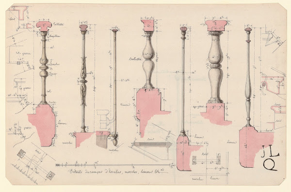 Détails des rampes descalies sic marches limons 1786
