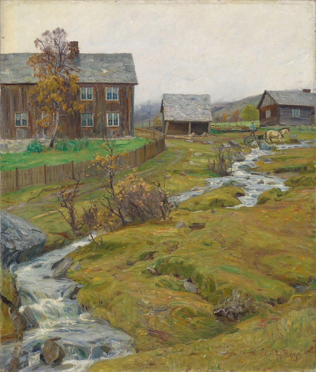 Wet Autoumn at Hov in Øyer Gudbrandsdalen 1895