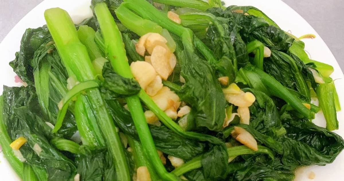 Món chay: Cải ngồng xào tỏi