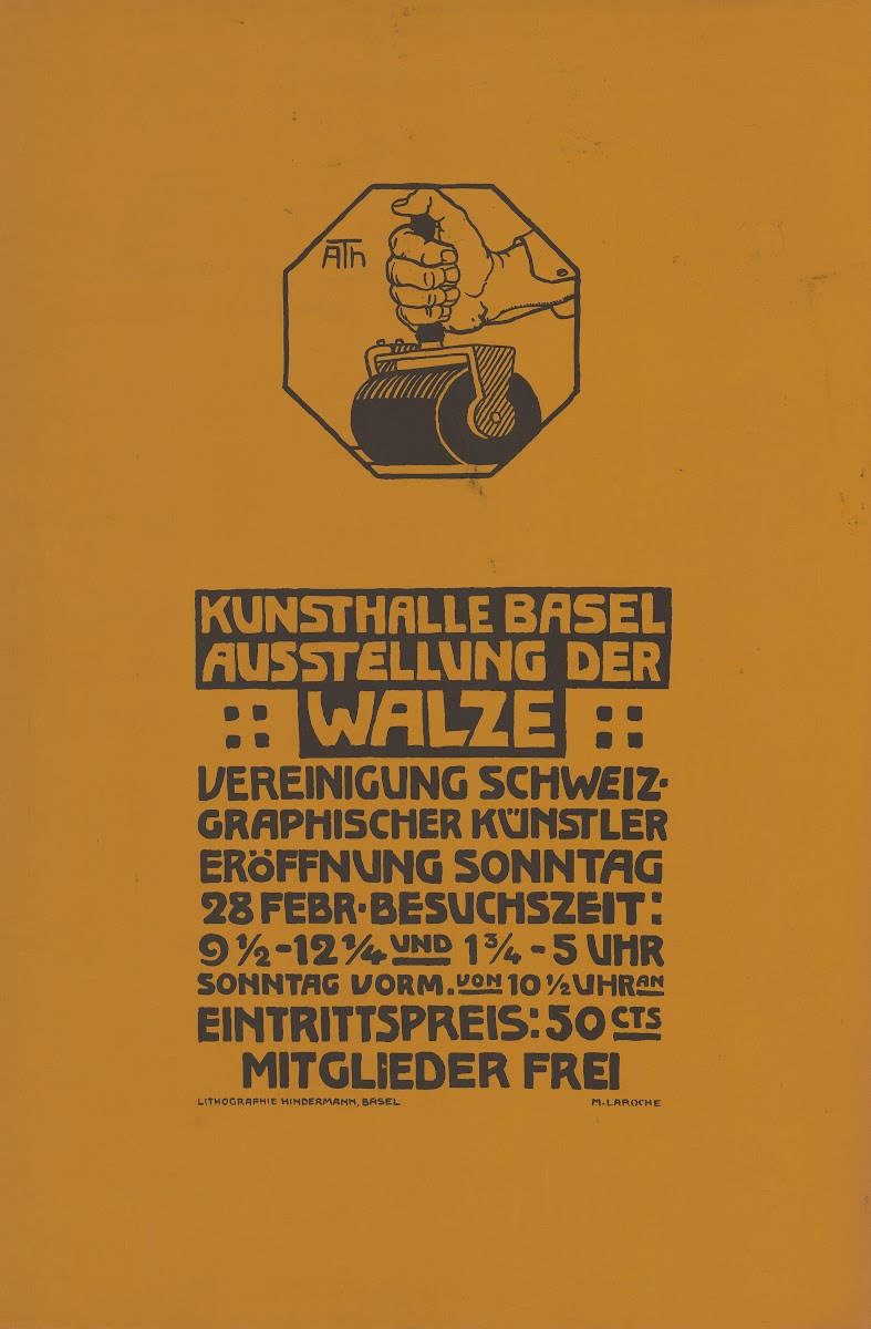 Kunsthalle Basel  Ausstellung Der Walze  Vereinigung Schweiz Graphischer KüNstle