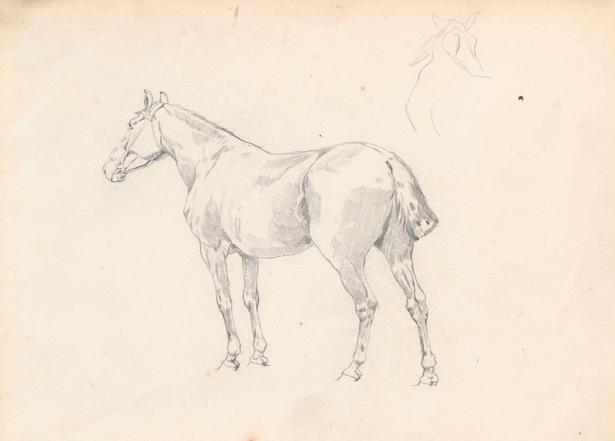 Horse study for the painting Return from the horse fair 1881