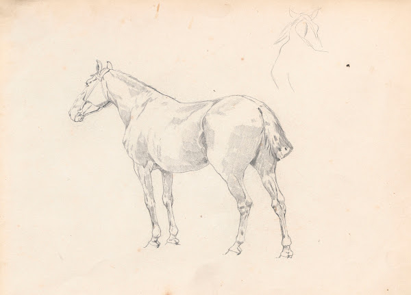 Horse study for the painting Return from the horse fair 1881