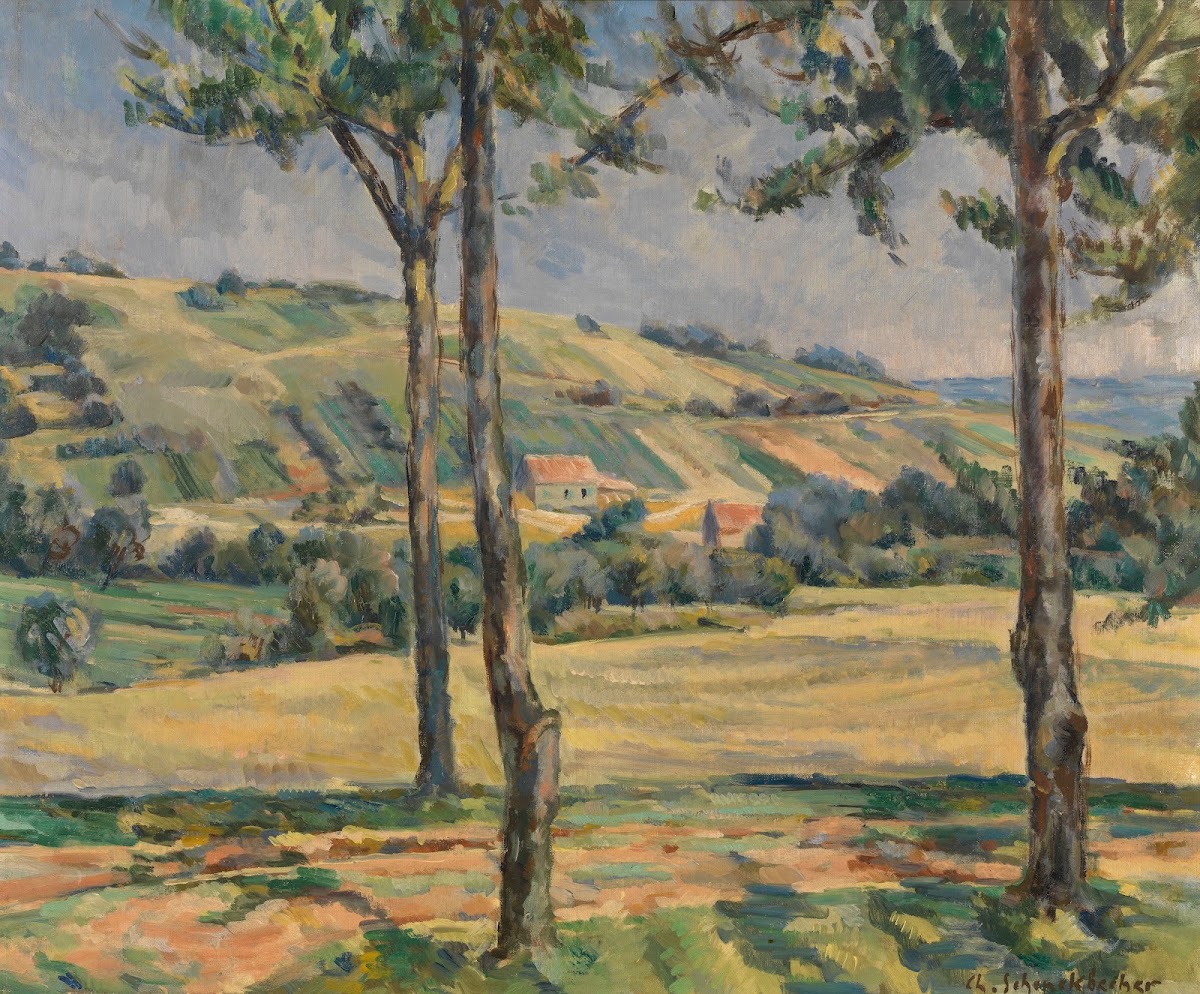 Landscape with three trees