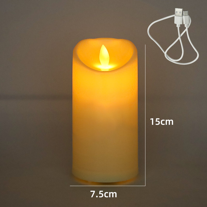 Wiederaufladbare LED-Echtwachs-Optik Kerze