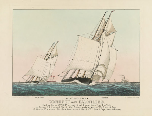 The celebrated Yachts Coronet and Dauntless 1887