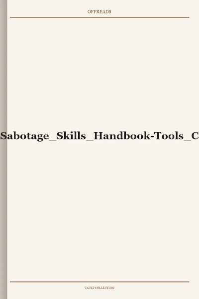 Ozymandia-Sabotage Skills Handbook-Tools Checklist