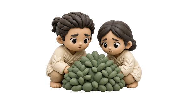 The two crouching behind a bush — Origin Bible Week 3 Forbidden Fruit free image