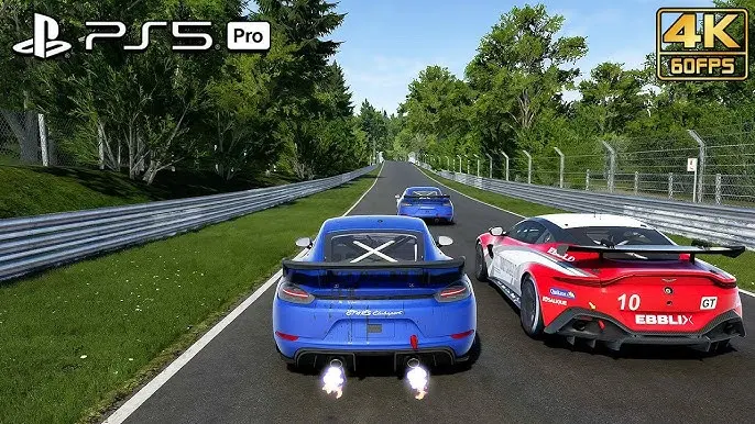 Screenshot of Project Motor Racing gameplay showing cars colliding due to poor AI, with a penalty notification on screen.