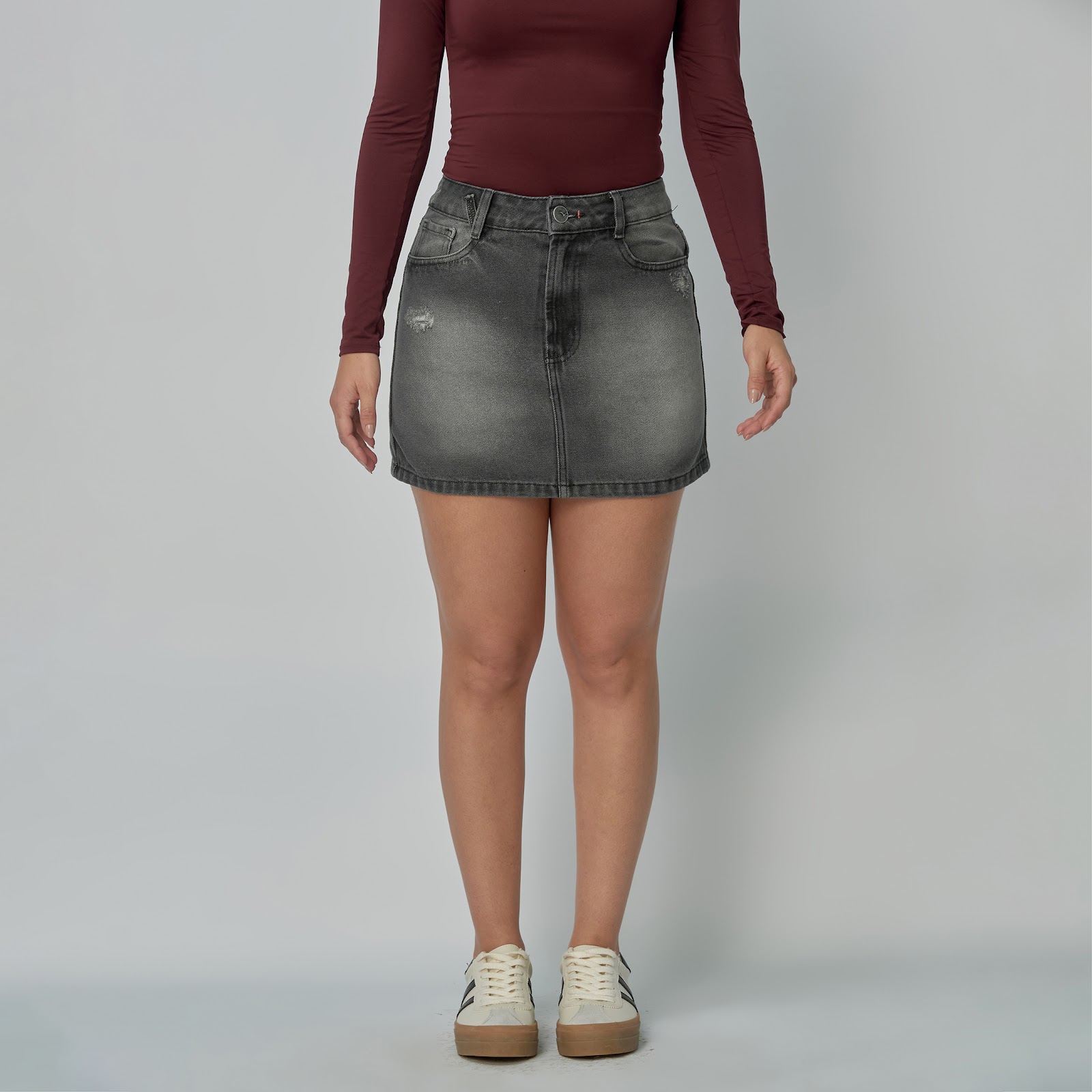 Falda dama rígida, color Gris - Vista 6