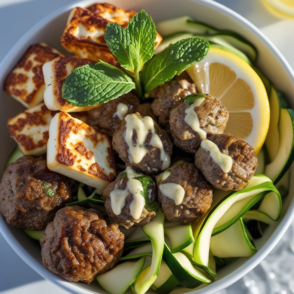 Final Harissa Lamb & Halloumi Power Bowls with Lemon-Tahini Drizzle - Quick Protein Feast