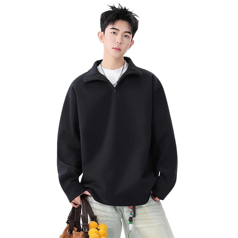 Herren-Sweatshirt mit Stehkragen und überschnittenen Schultern