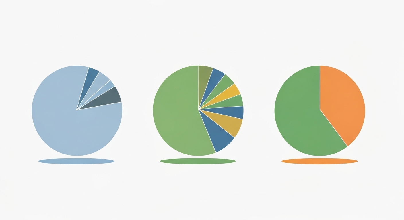 보수형/중립형/적극형 포트폴리오 파이 차트 비교