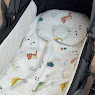 Мусліновий плед і подушка в коляску Twins Bear Динозаврик