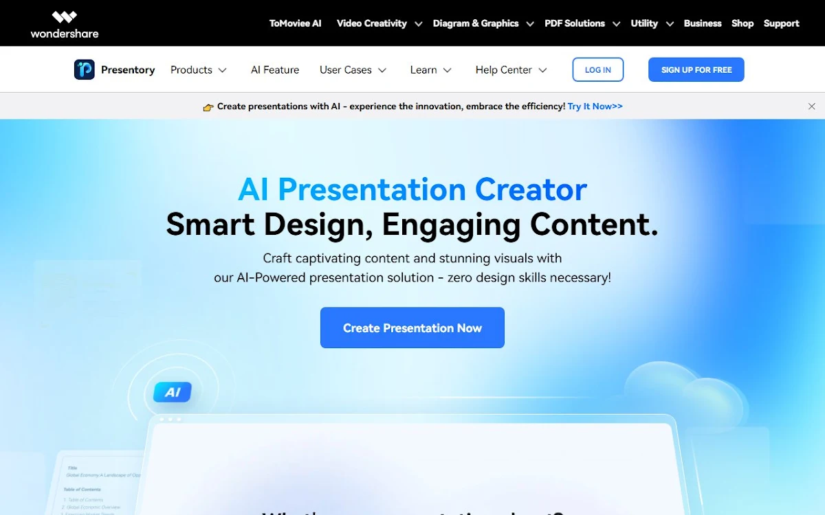 Captura de Wondershare Presentory