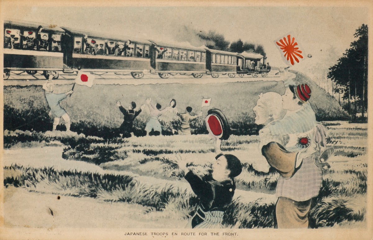 Japanese Troops En Route For The Front 19041905