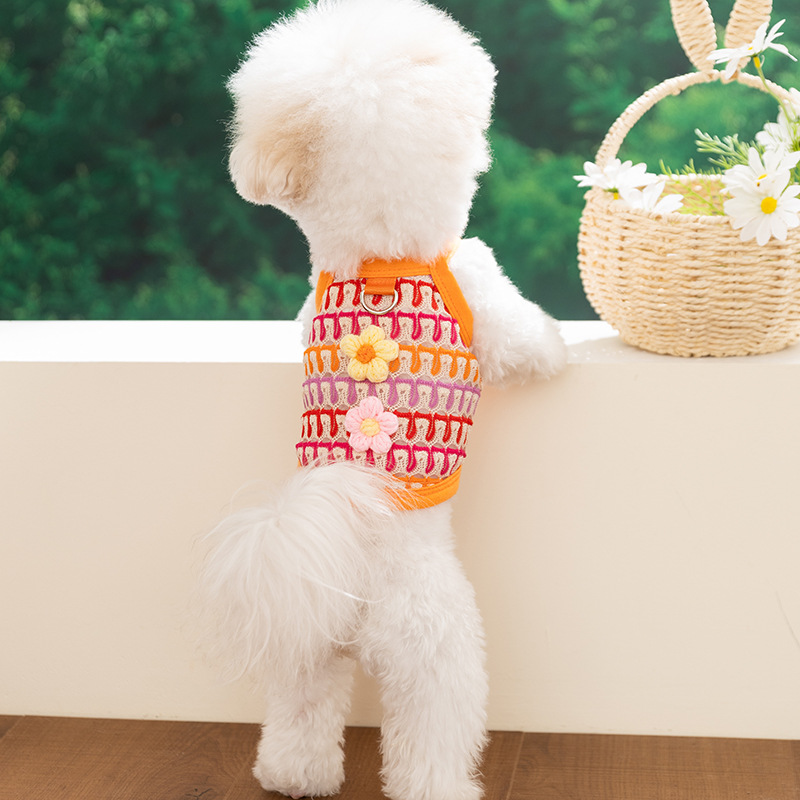 Pet carrier dress with floral pattern, summer