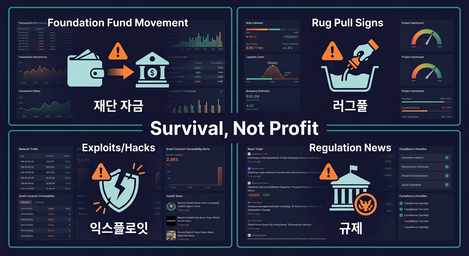 AI 리스크 모니터링 4대 영역 — 수익이 아닌 생존을 위한 감시