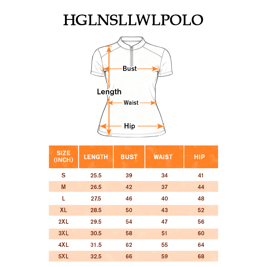 AOP HGL Women's Stand Collar Exposed Zipper Polo Shirt