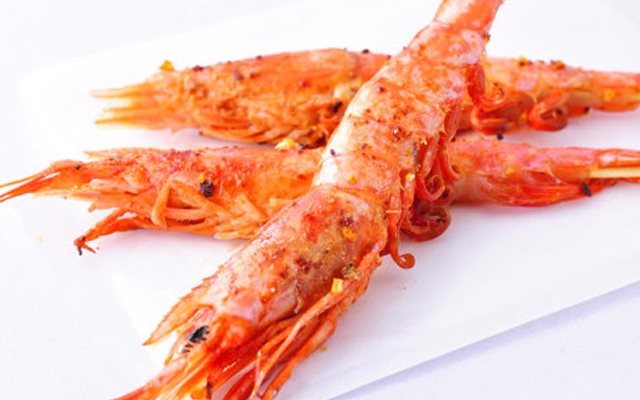 Tôm Nướng Muối Bưởi