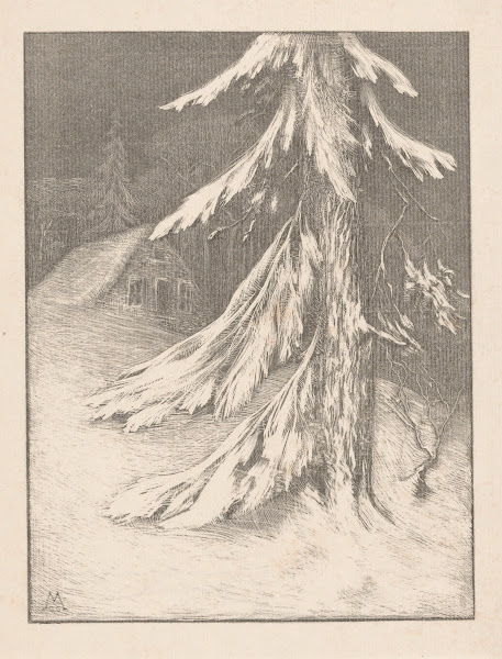 Spar in sneeuwlandschap Winter 1900