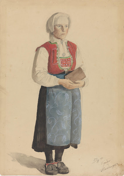 Kvinne i bunad Vikøy 1843