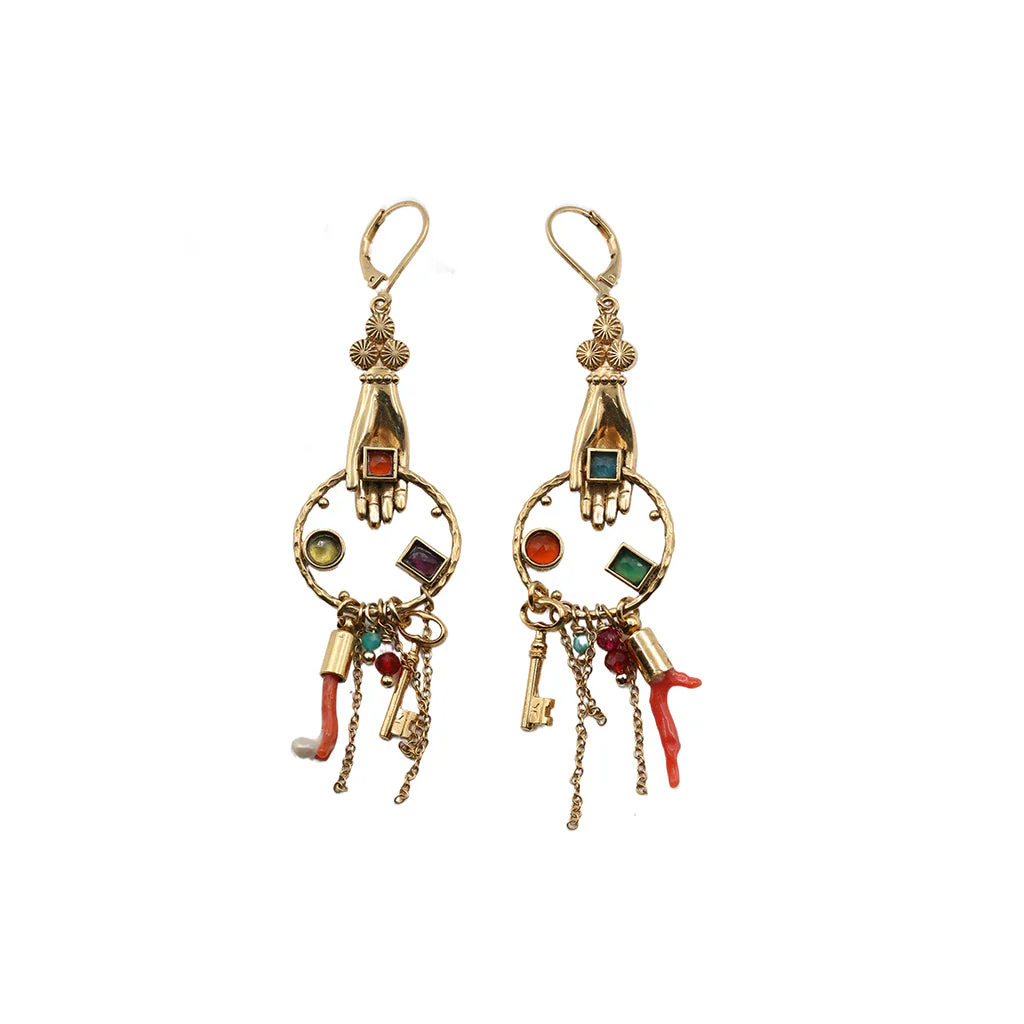 Серьги длинные Sacha Кольцо с подвесками