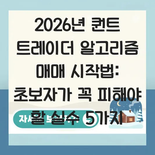 2026년 퀀트 트레이더 알고리즘 매매 시작법: 초보자가 꼭 피해야 할 실수 5가지