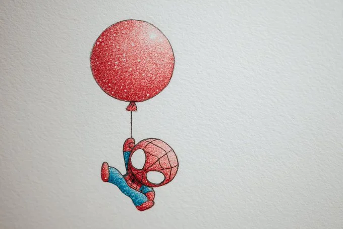 Dibujo de personaje al estilo de un libro infantil, realizado con crayones sobre papel blanco, sencillo y bonito, a todo color con detalles brillantes y gran nitidez.