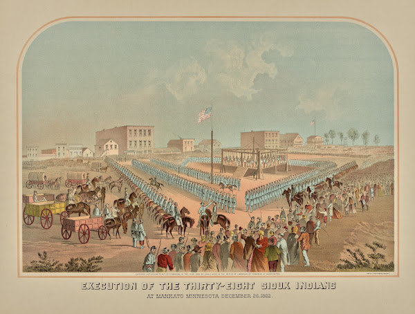 Execution Of The Thirty Eight Sioux Indians At Mankato December 26 1862 1883