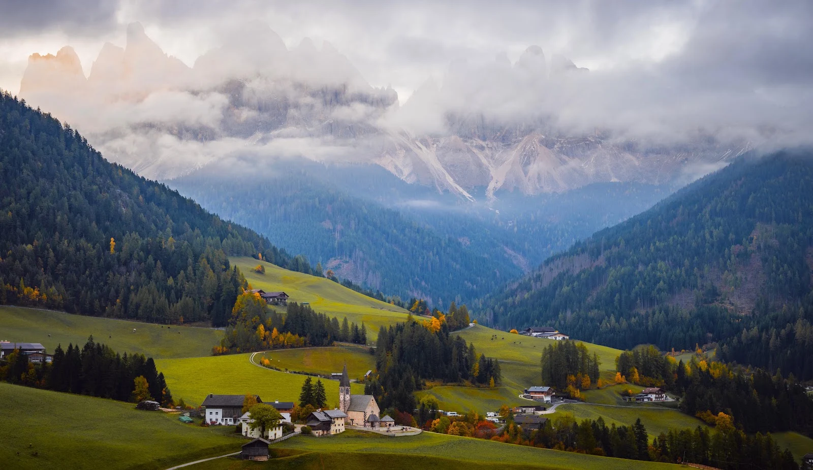 Val Di Funes Dolomites Valley - Landscape Photography 5K Wallpaper (6144x3556)