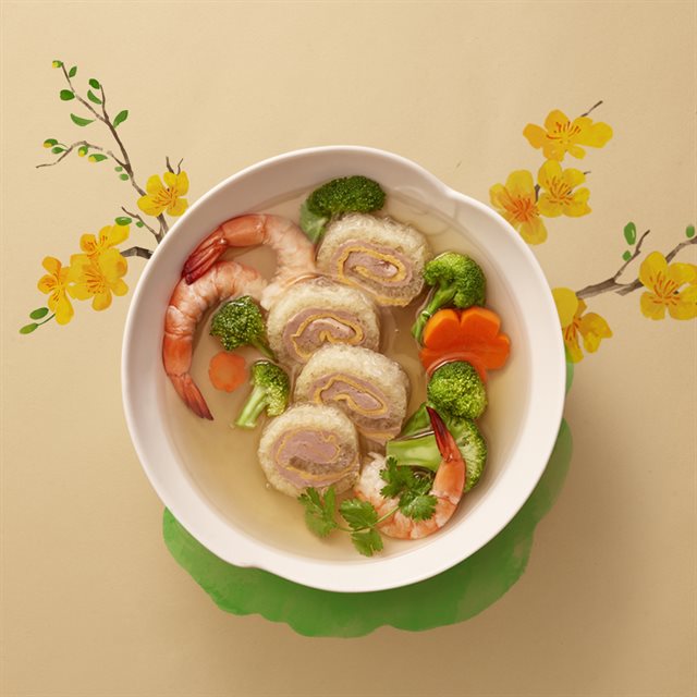 Canh Tôm Nấu Bóng Thả