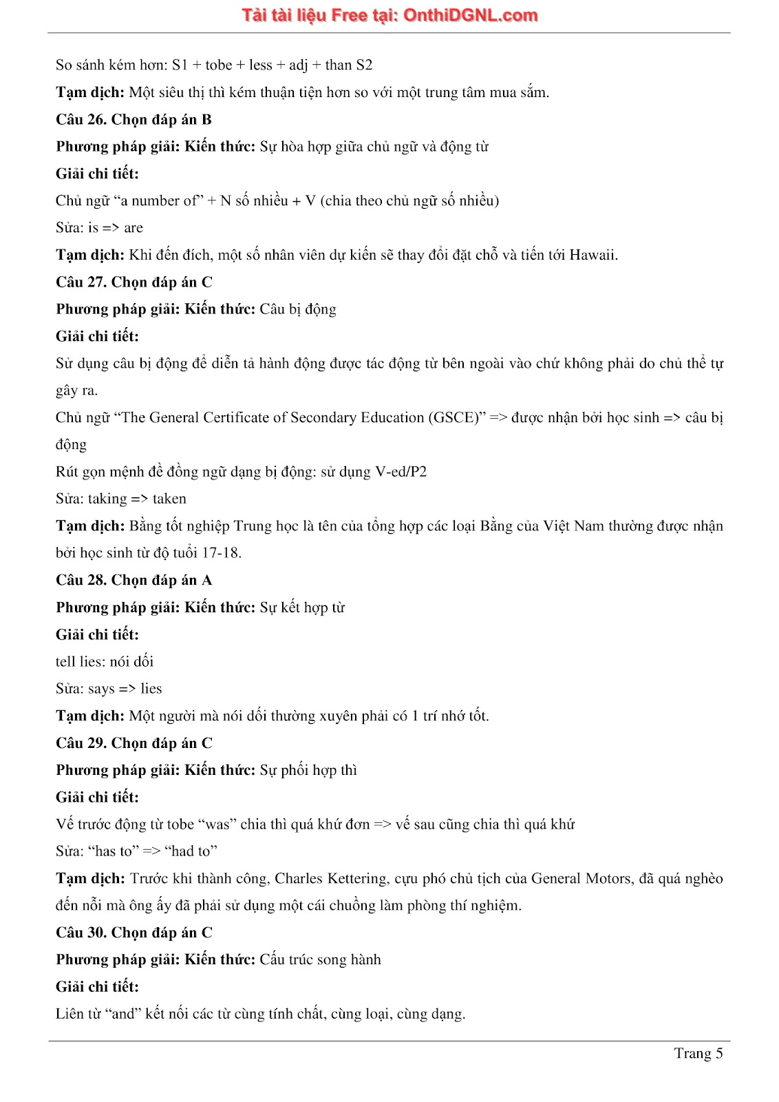 800 bài tập môn Tiếng Anh - Ôn thi ĐGNL ĐHQG TP HCM Phần 19