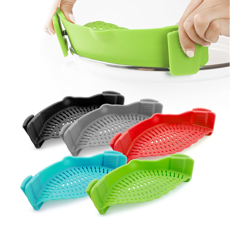 Silikonsieb zum Anklemmen an Topfrand