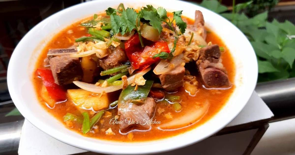 Sườn xào chua ngọt rau củ