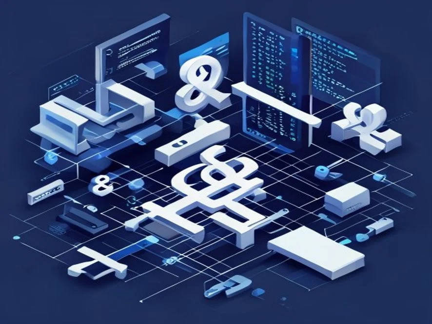 XML 특수문자인 &amp;와 '를 정확하게 처리하는 코딩 장면을 표현한 일러스트