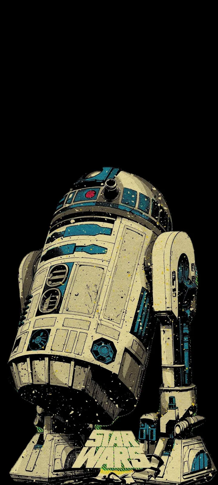 R2-D2 Pop Art Illustration - Pop Art Illustration Full HD iPhone Wallpaper (1096x2435)