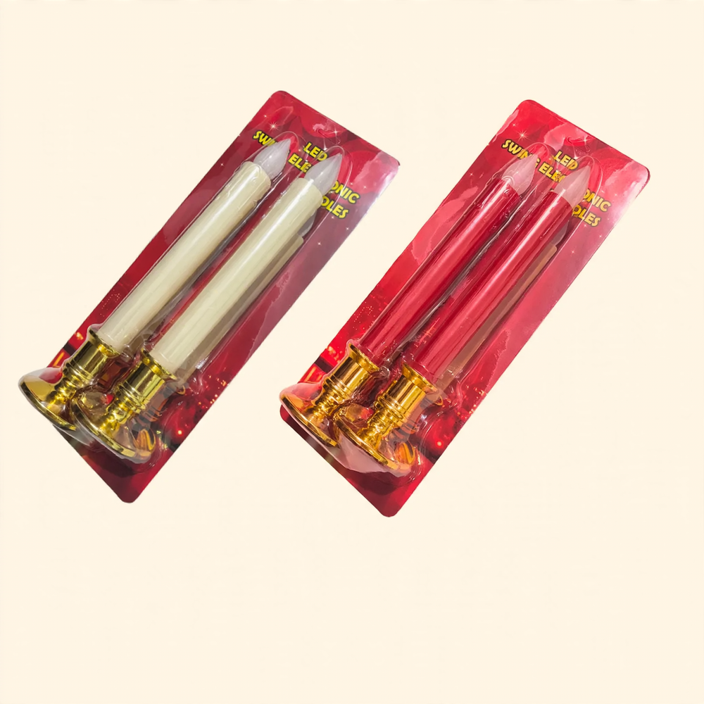 LED taper candle with flame effect